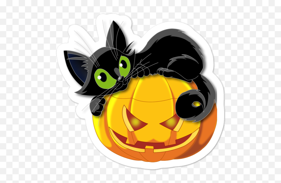 Pumpkin Cat - Happy Emoji,Pumpkin Emoticon For Facebook