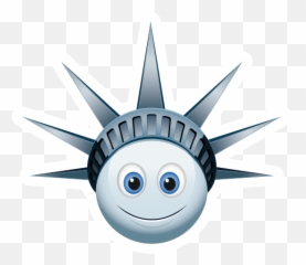 Cute Blue Lady Liberty Emoji Sticker - Statue Of Liberty Crown,Skull And Bones Emoji