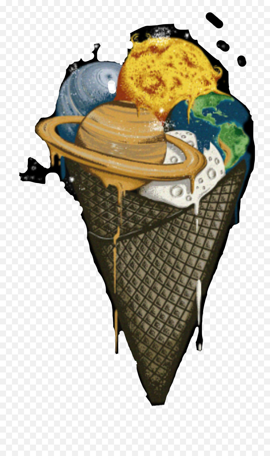 Icecream Saturn Sun Earth Freetoedit - Solar System Ice Cream Emoji,Ice Cream And Sun Emoji