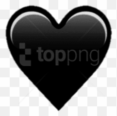 Emoji Black Heart Png Clipart -