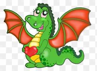 Heart Vector Clipart Image - Cartoon Dragons Emoji