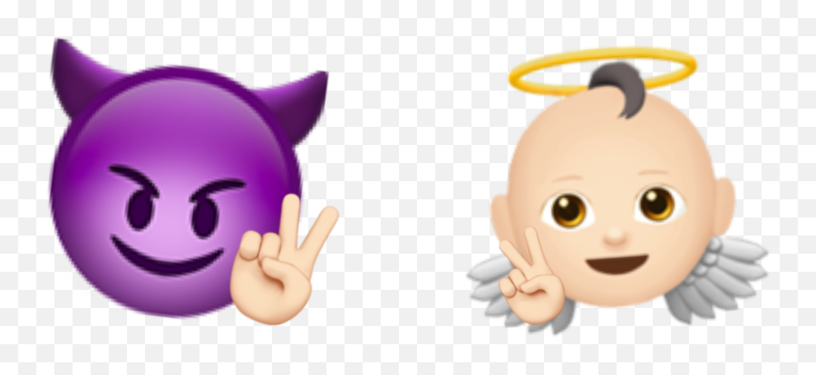 Freetoedit - Cartoon Emoji,Angel And Devil Emoji