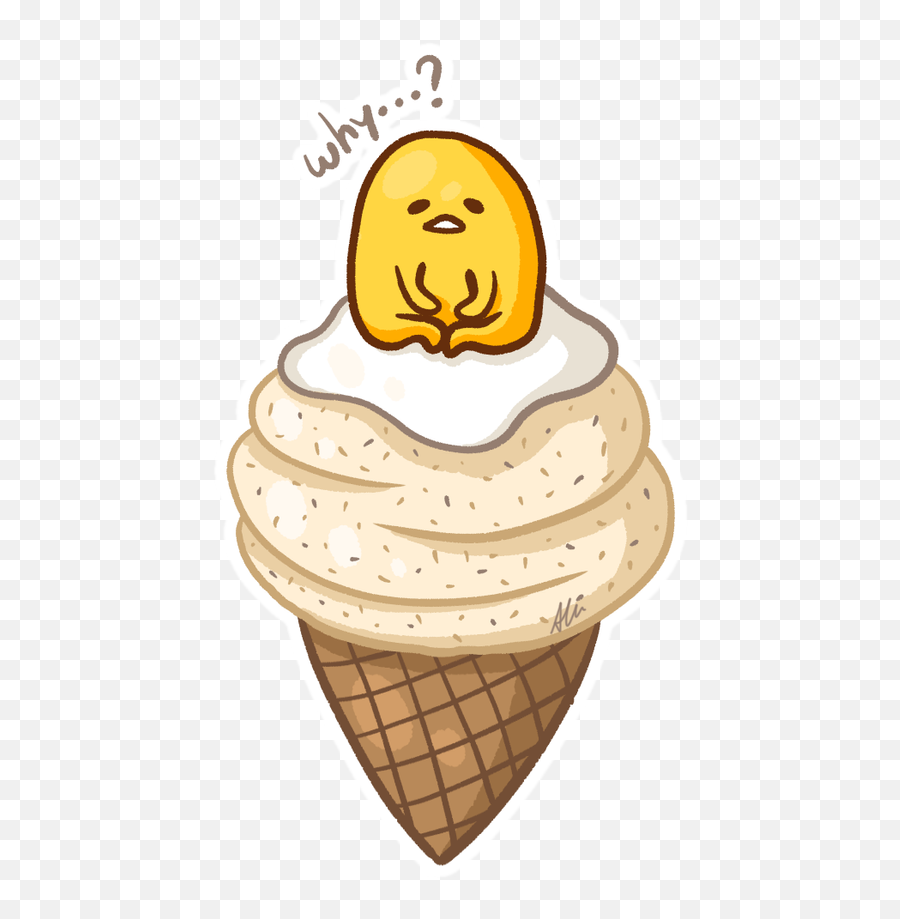 Gudetama Ice Cream - Ice Cream Cone Emoji,Icecream Emoji