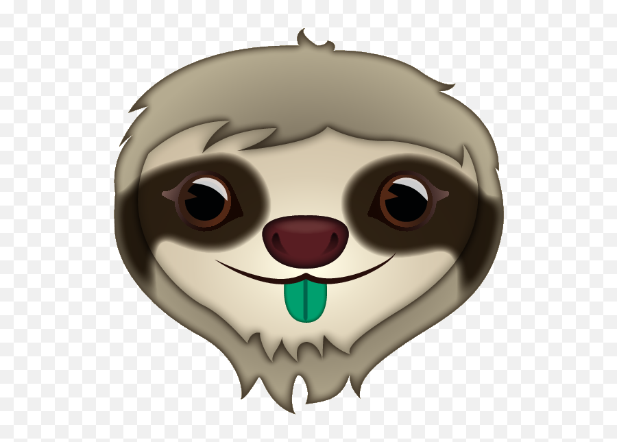Grey Sloth With Green Tongue - Cartoon Emoji,Hanging Emoji