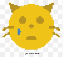 Sad - Printable Pixel Art Donut Transparent Emoji