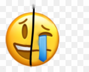 Emoji Happysad Twosided Sticker By Jc - Happy,Two Emoji