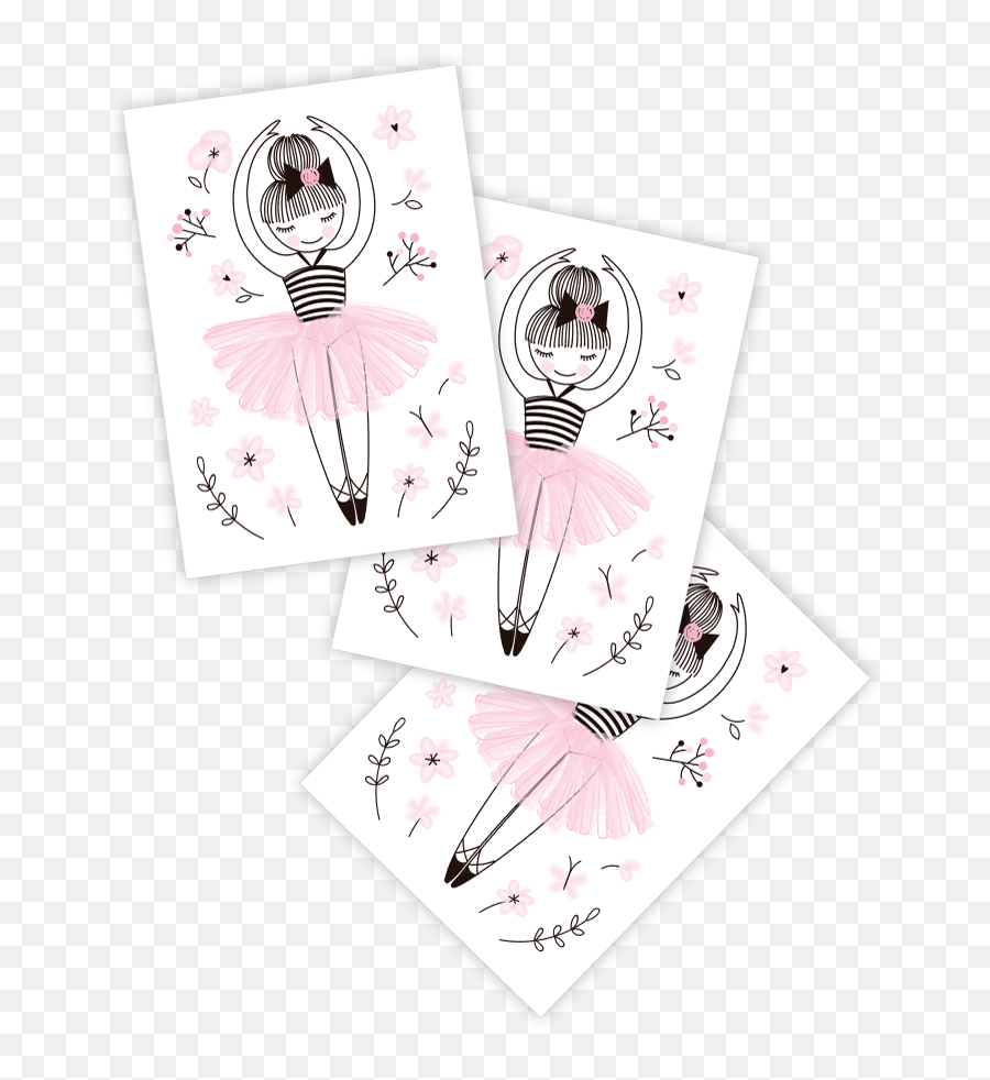 Temporary Tattoos Pointe Set Of 3 Pink Ballet Shoes Kids - Tattoo Emoji,Ballerina Emoji Costume
