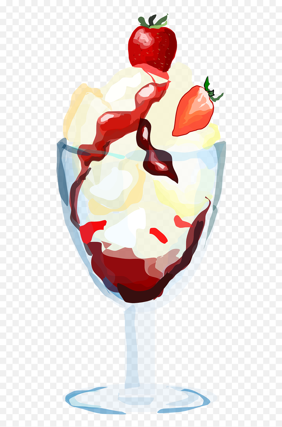 Sundae Dessert Strawberry Cream Ice - Ice Cream Rack Card Emoji,Emoji Ice Cream Cake