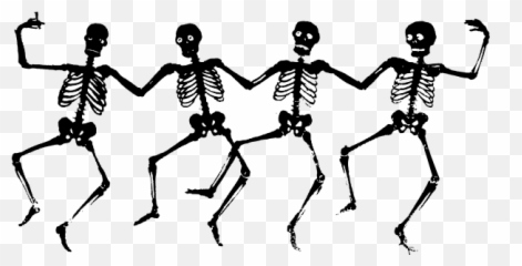 Dancing Skeletons Vector Illustration - Clipart Emoji