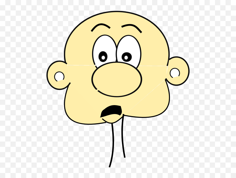Cartoon Bald Man - Hair Loss Emoji,Shocked Emoticon