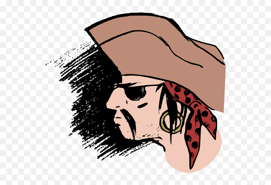 Pirate Head In Colour - Sketsa Bajak Laut Emoji,Pirate Hat Emoji