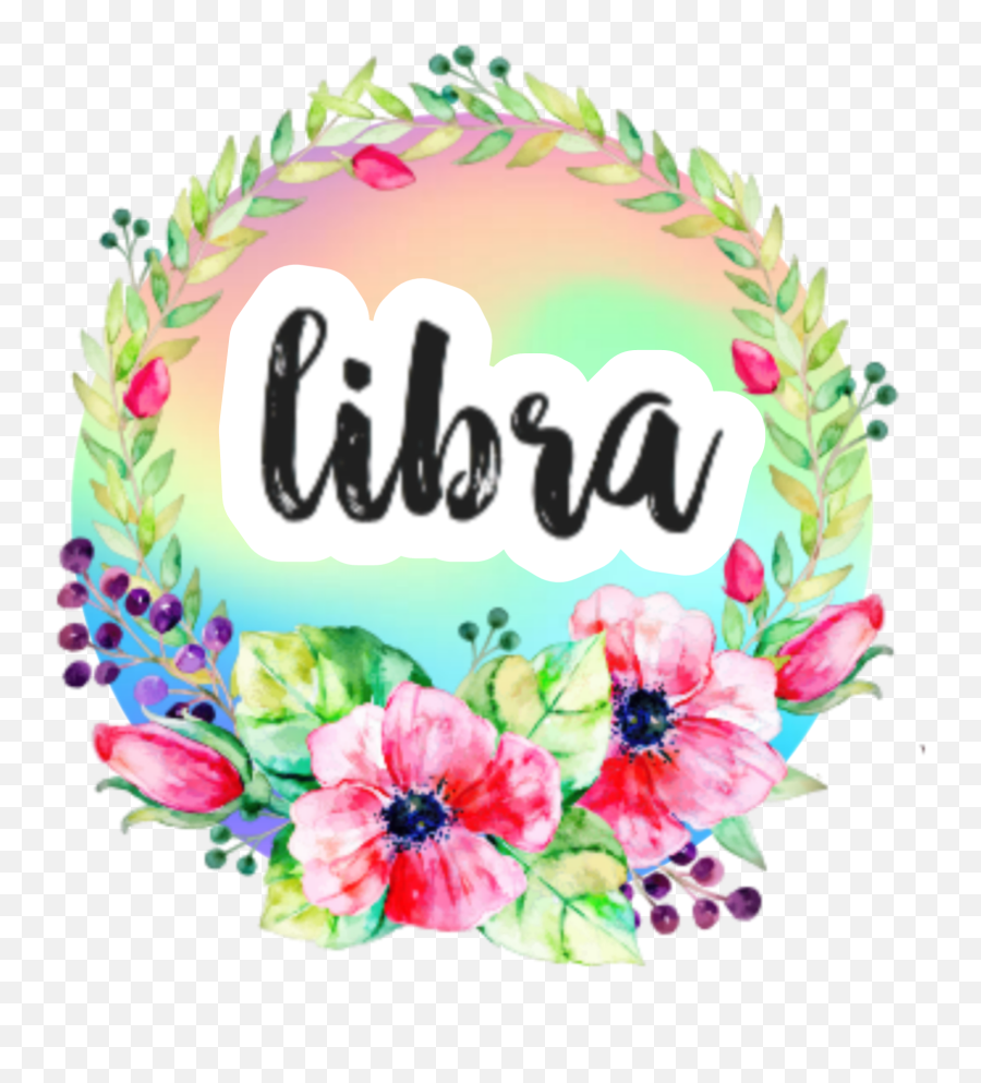 Libra - Frame Flower Circle Png Emoji,Emoji Libra