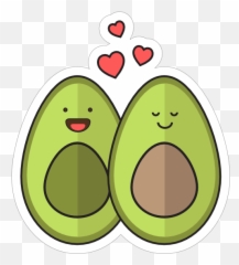 Two Avocados In Love Sticker - Clip Art Emoji