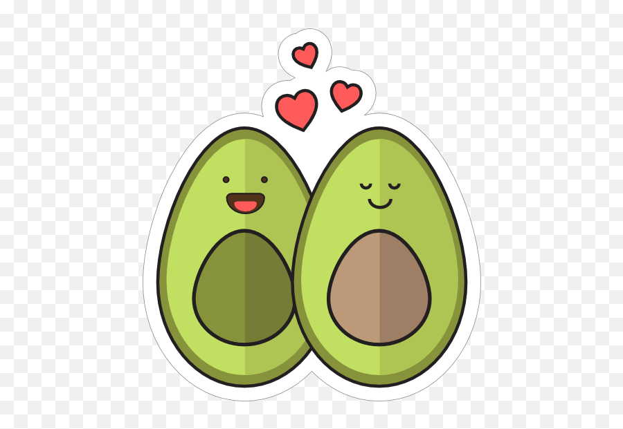Two Avocados In Love Sticker - Clip Art Emoji,Avocado Emoji Apple