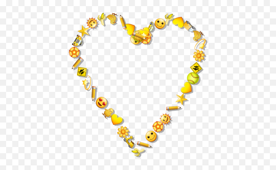 Scyellow Yellow Emojis Heartshape Heart - Necklace,Emojis Making A Heart