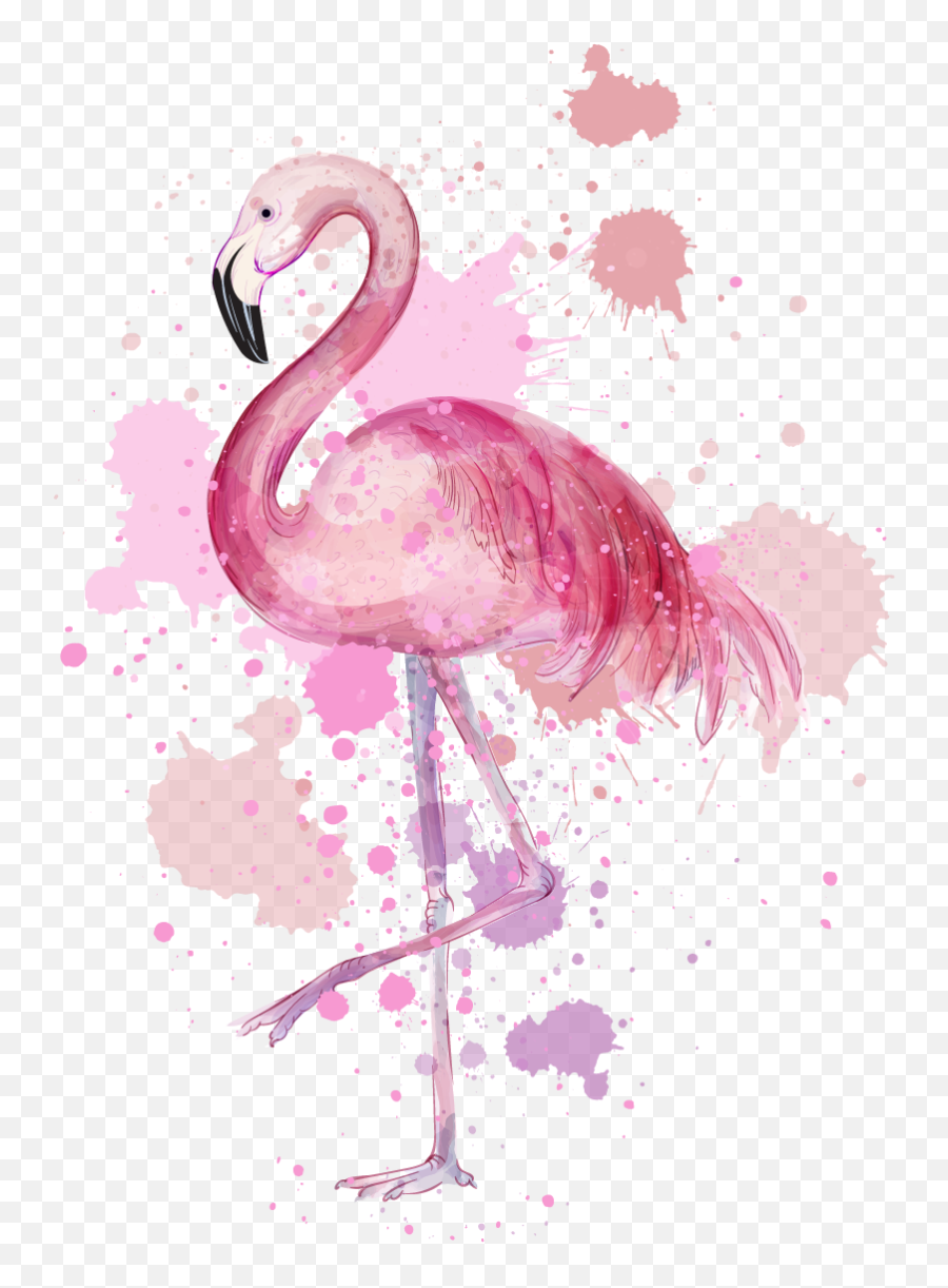 Flamingo Kunst Farbkleckse - Clipart Flamingo Emoji,Flamingo Emoji For Iphone