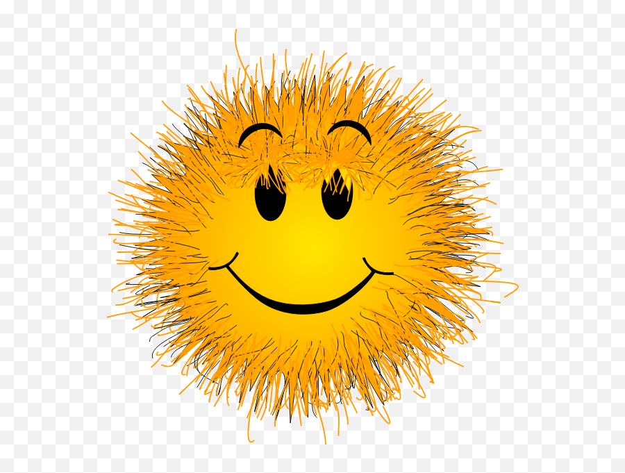 Fluffy Smiley Vector Illustration - Fluffy Smiley Emoji,Sun Emoji
