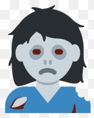Woman Zombie Emoji Clipart - Woman Zombie Emoji,Walking Dead Emoji Download