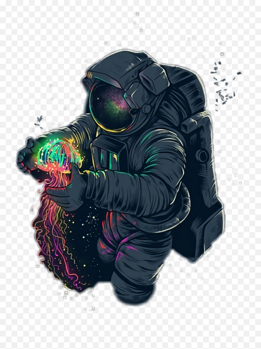 Space Spacewalker Astronaut Galaxy - Space Man And Jellyfish Emoji,Gun Star Emoji
