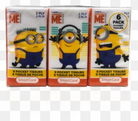 Smart Care Minions Pocket Tissue 6 Pack - Cartoon Emoji,Minion Emojis