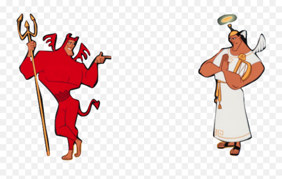Kronks Shoulder Angel And Devil - Devil And Angel Png Emoji,Angel Devil Emoji
