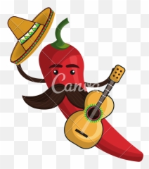 Pepper With Hat Icons Clipart - Spicy Gift Emoji