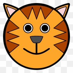 Circle Clipart Face - Draw A Tiger For Kids Emoji