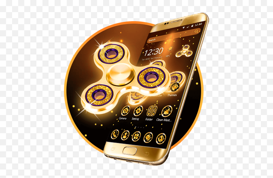 Golden Fidget Spinner Theme - Golden Fidget Spinner Emoji,Emoji Fidget Spinner
