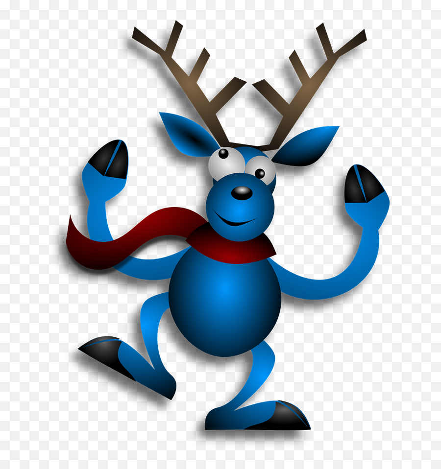 Free Dance Reindeer Cliparts Download - Few Lines Santas Reindeers Emoji,Dancing Santa Emoticon
