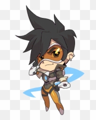 Cute Spray - Overwatch Tracer Chibi Png Emoji,Overwatch Emoji