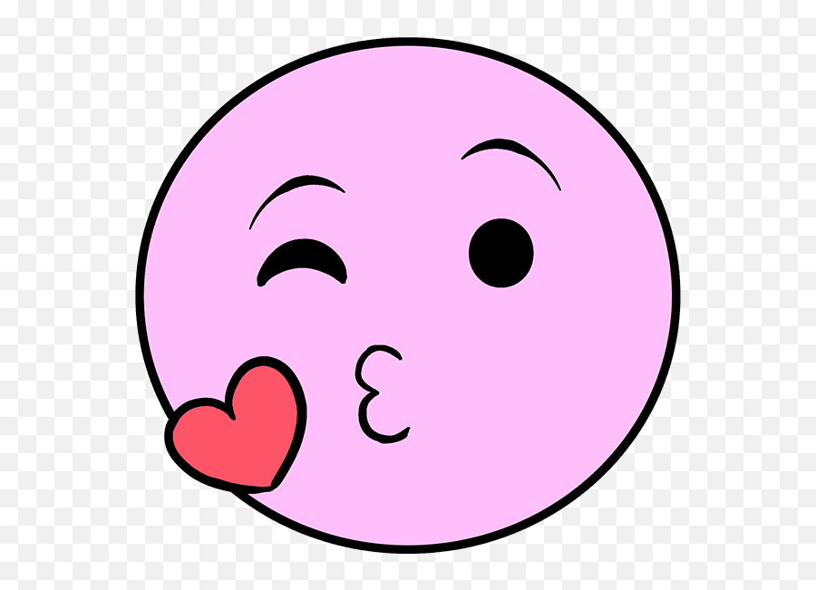 How To Draw A Kiss Emoji,Pink Emojis