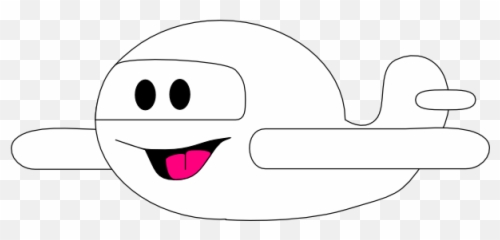 White Airplane Clip Art At Clker - Airplane With A Face Clipart Png Emoji,Airplane Emoticon