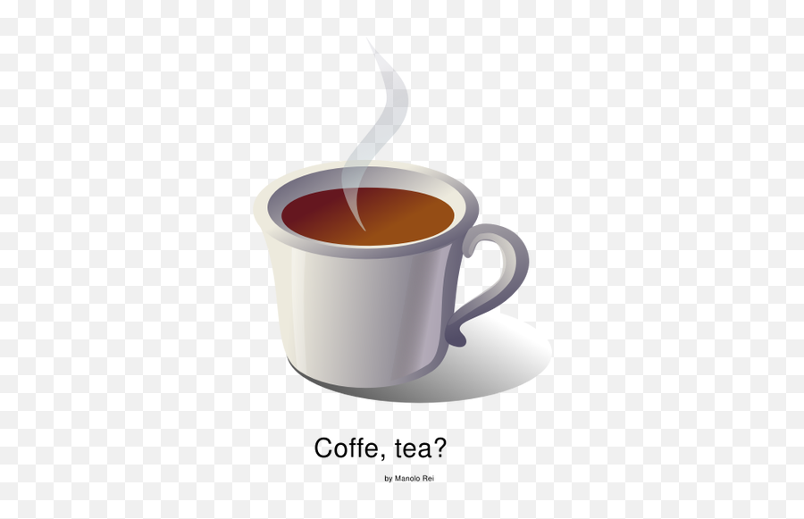 Coffee Or Tea Sticker Vector Drawing - Coffee Clip Art Tea Emoji,Bubble Tea Emoji