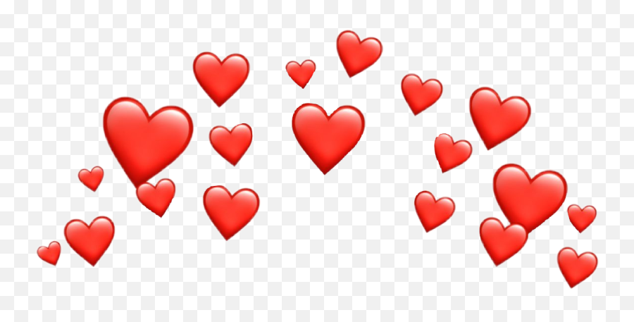 Hearts Crown Heart Red Sticker Filter - Heart Emoji Png Transparent,Snapchat Red Heart Emoji