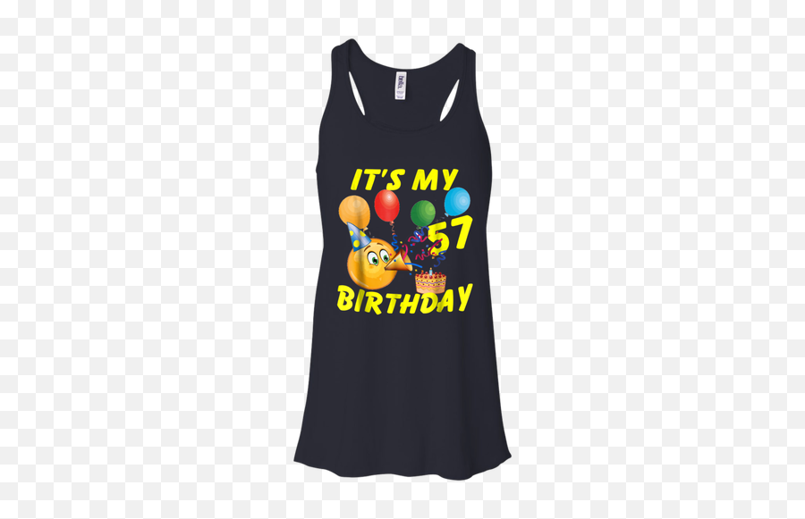 Funny Emoji Shirt Its My 57th Birthday - Active Tank,Funny Birthday Emoji