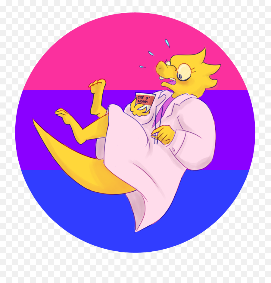 Alphys - Bisexual Fanart Emoji,Bisexual Heart Emoji