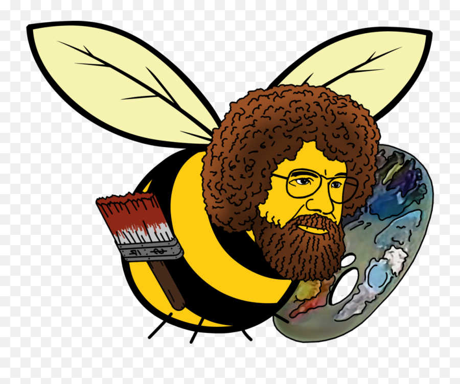 Bob Ross Bee Clipart - Bob Ross Clipart Emoji,Bee Minus Emoji