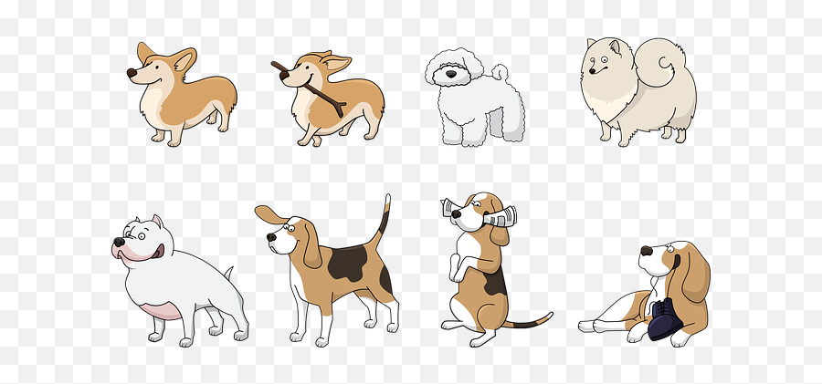 2 Free Happy Cartoon Vectors - Características De Los Perros Emoji,Corgi Emoji