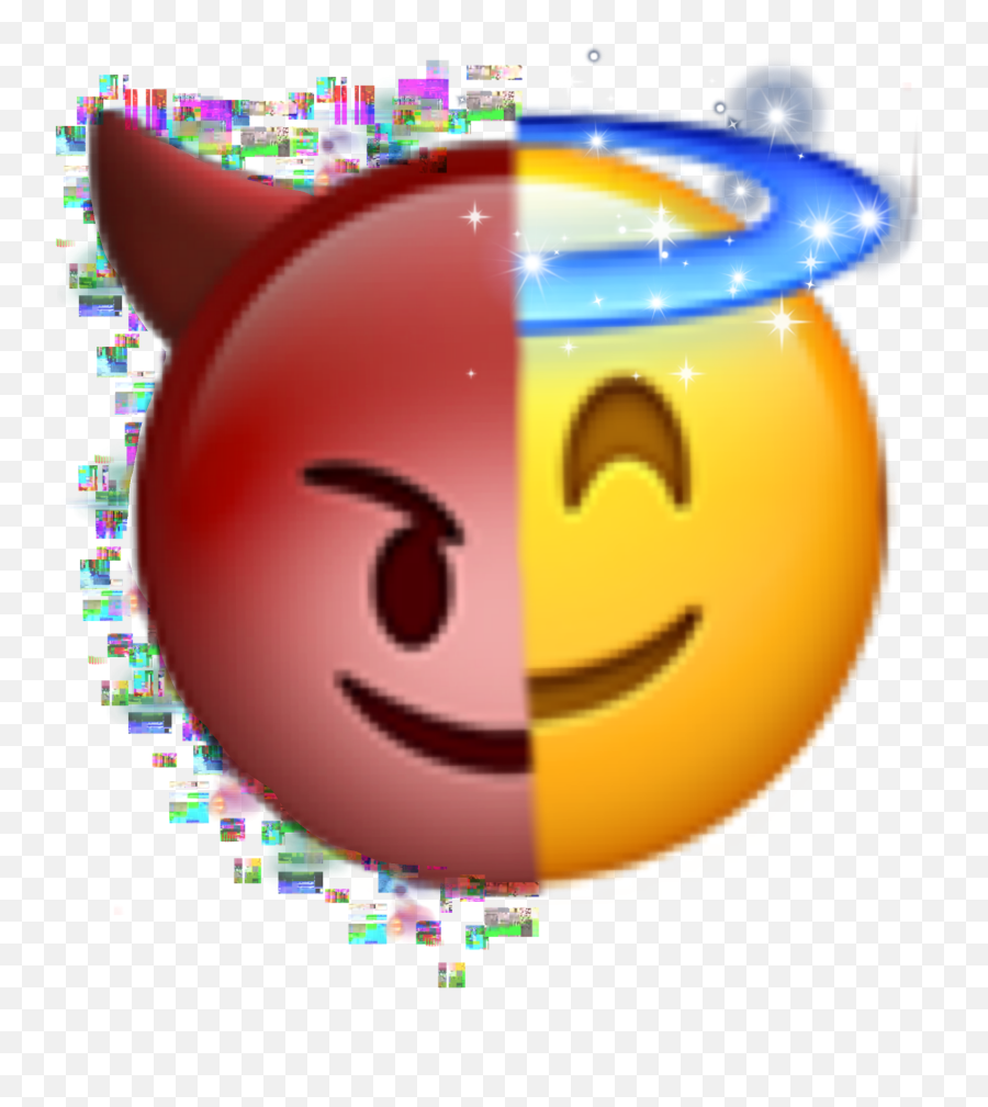 Angel Satan Emoji - Png Angel Emoji,Satan Emoji