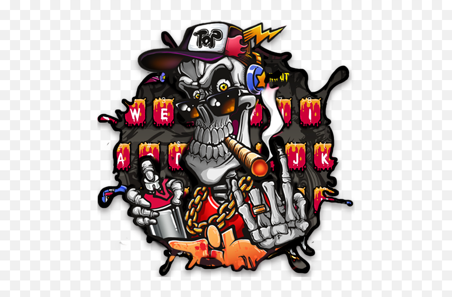 Hip Hop Skull Keyboard Theme - Apps On Google Play Caveira Grafite Emoji,Hip Hop Emoji