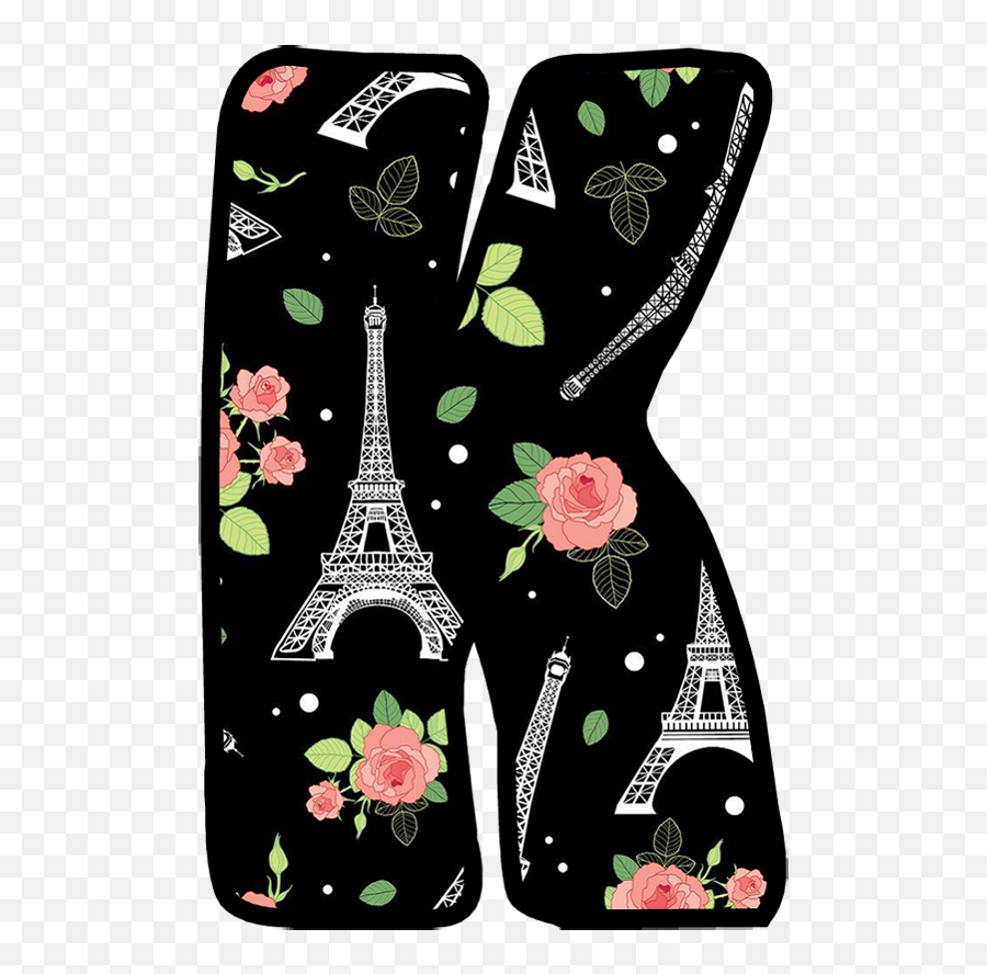 Buchstabe - Letter K Monogram Alphabet Dahlia Flower Eiffel Tower Emoji,Is There An Eiffel Tower Emoji