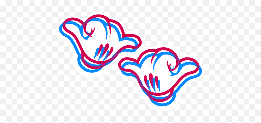 3d Hang Loose Cartoon Hands Sticker - Hang Loose Two Emoji,Hang Loose Emoji
