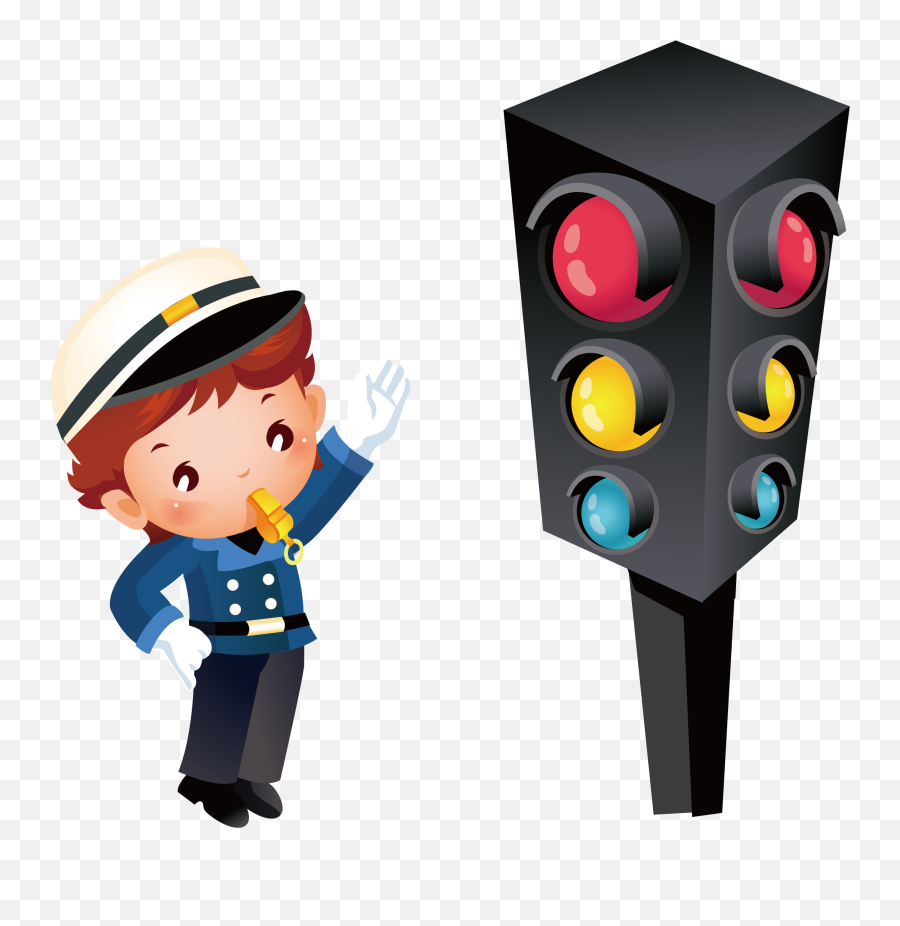 Clip Art Black And White Traffic Burglar Transprent - Police Traffic Lights With Traffic Clipart Emoji,Traffic Cone Emoji