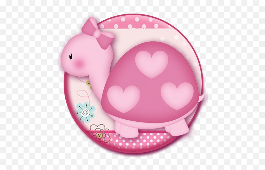 Pretty Pink Tortoise Theme - Heart Emoji,Google Turtle Emoji