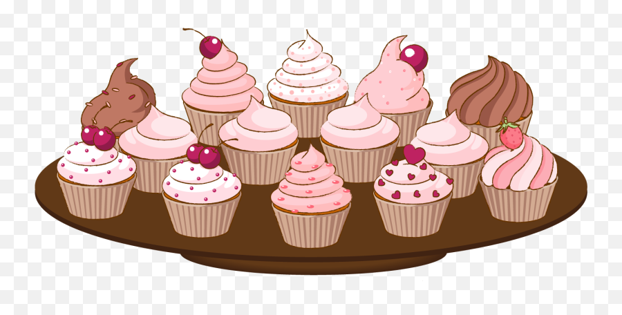 Bake Sale Clip Art Of A Cupcake With Sprinkles Cake Clipart - Plate Of Cupcakes Clipart Emoji,Emoji Cupcakes