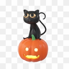 Halloween Pumpkin Cat Png Emoji Image,Halloween