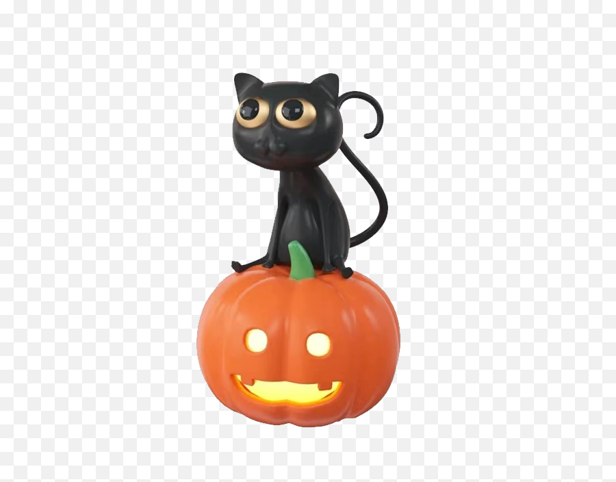 Halloween Pumpkin Cat Png Emoji Image,Halloween