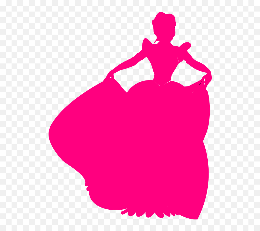 Princess Dress Gown - Disney Princess Pink Silhouette Emoji,Disney Princess Emoji