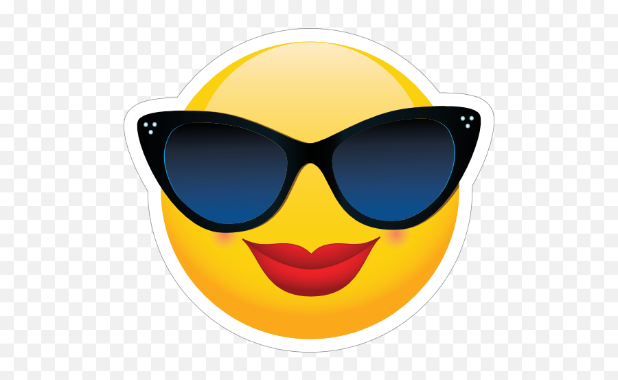 Cute Classy Sunglasses Female Emoji Sticker - Female Emoji With Sunglasses,Female Sign Emoji