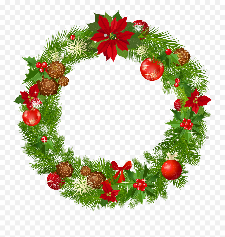 Christmas Wreath Border Clipart Kid 2 - Christmas Wreath Transparent Background Emoji,Christmas Wreath Emoji